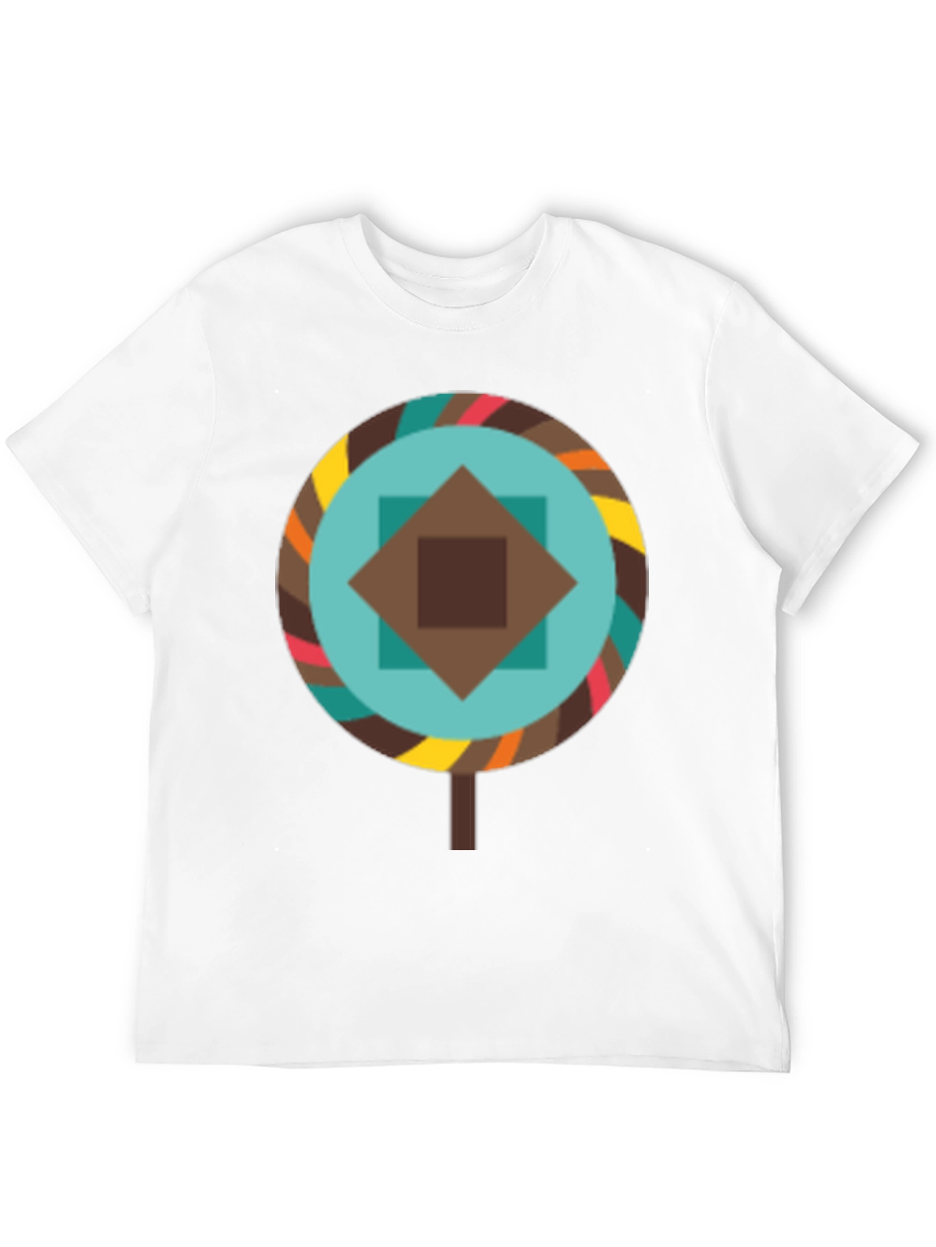 Geometric Lollipop Graphic Tee - Black