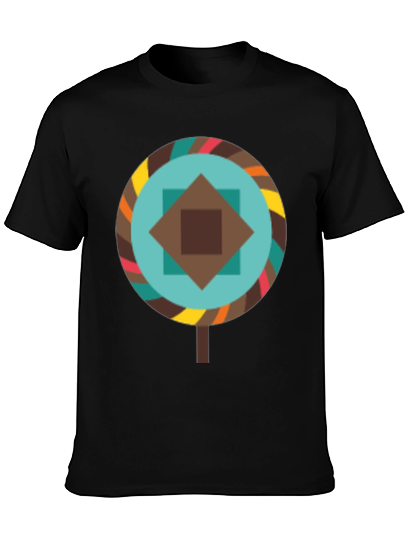 Geometric Lollipop Graphic Tee - Black