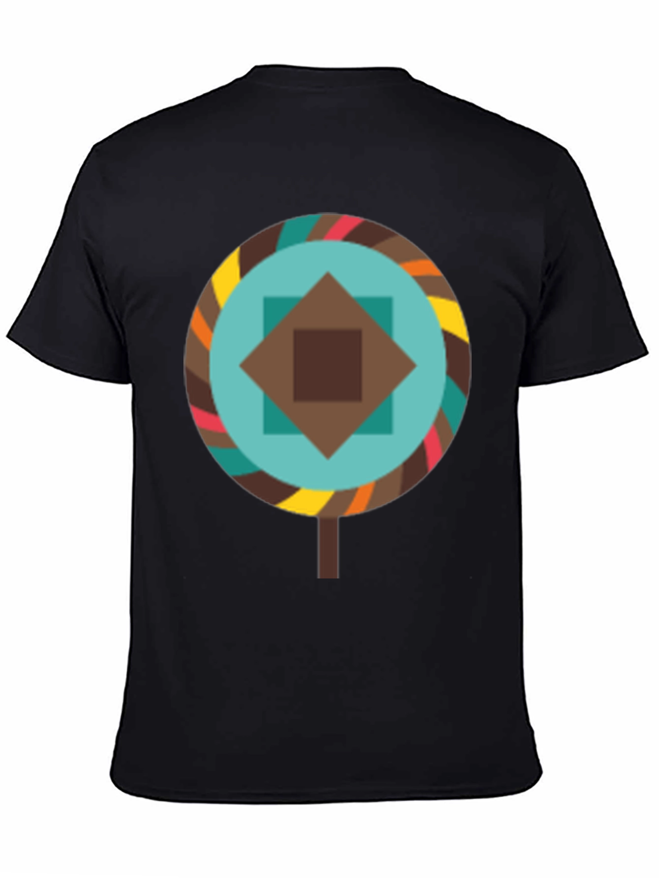 Geometric Lollipop Graphic Tee - Black