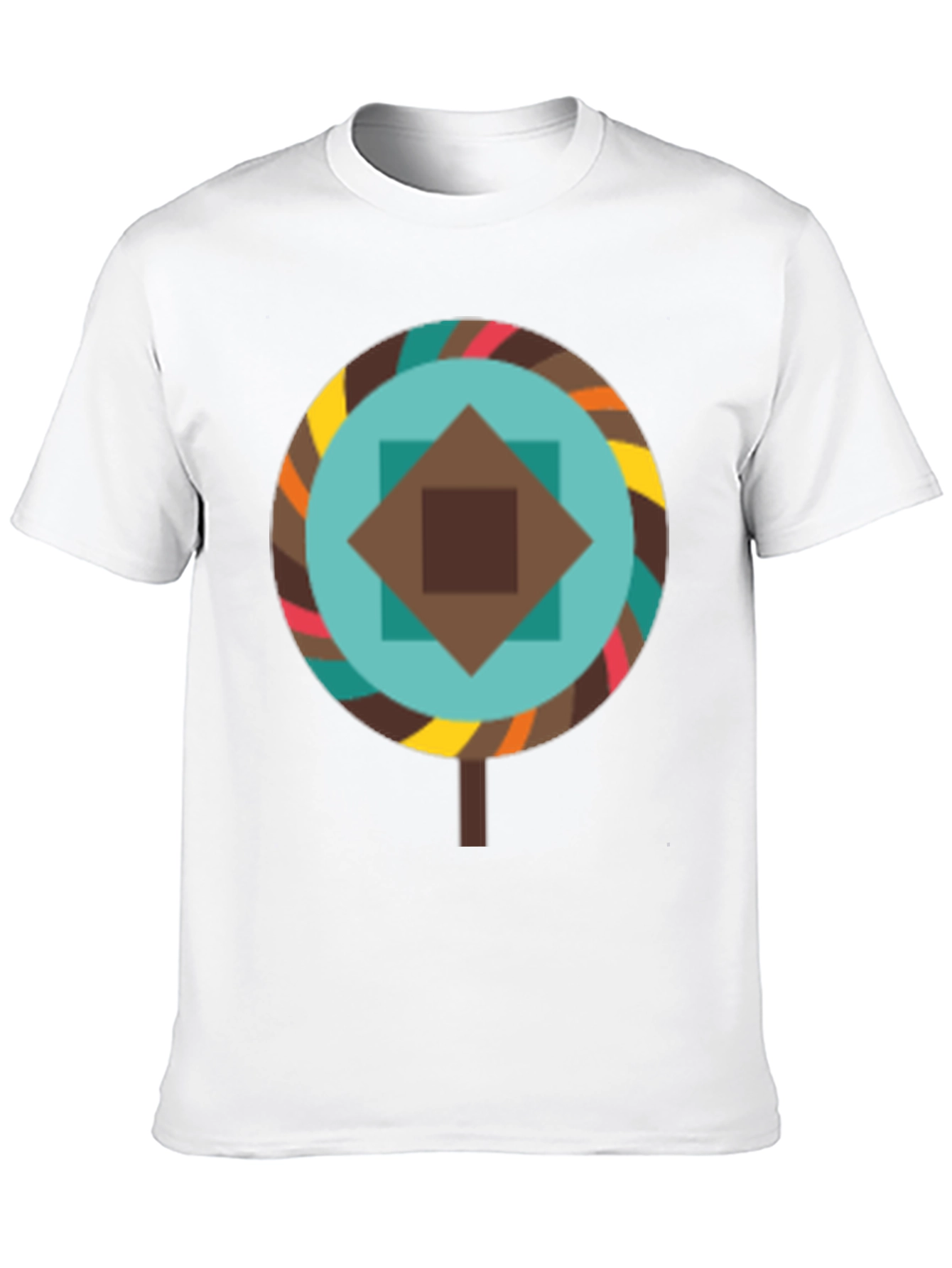 Geometric Lollipop Graphic Tee - Black