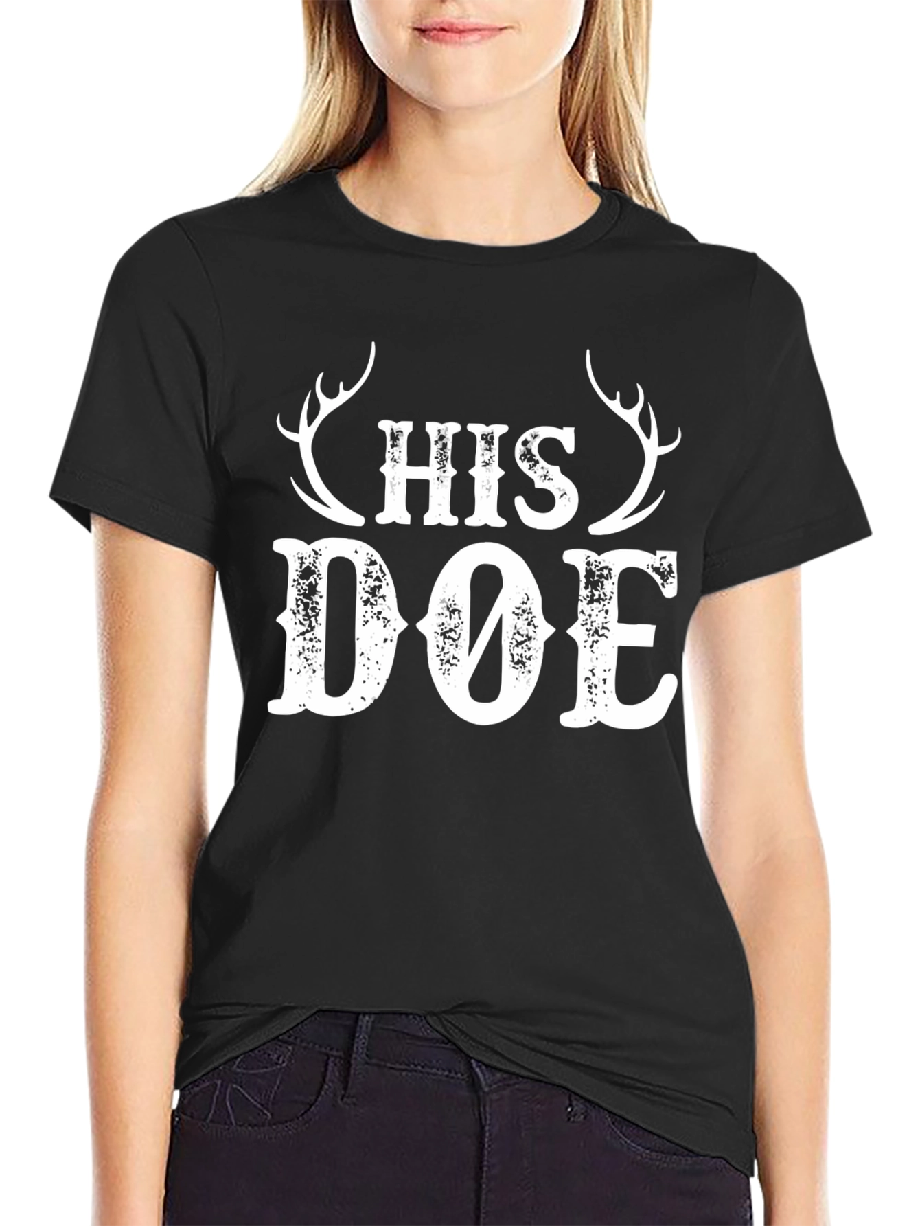 His Doe Graphic Tee - Hunting Couple Shirt