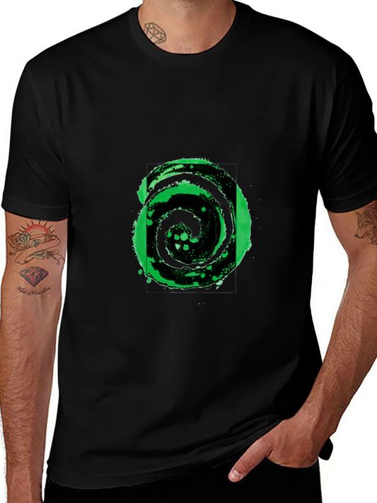 Abstract Black and Green Graphic Tee