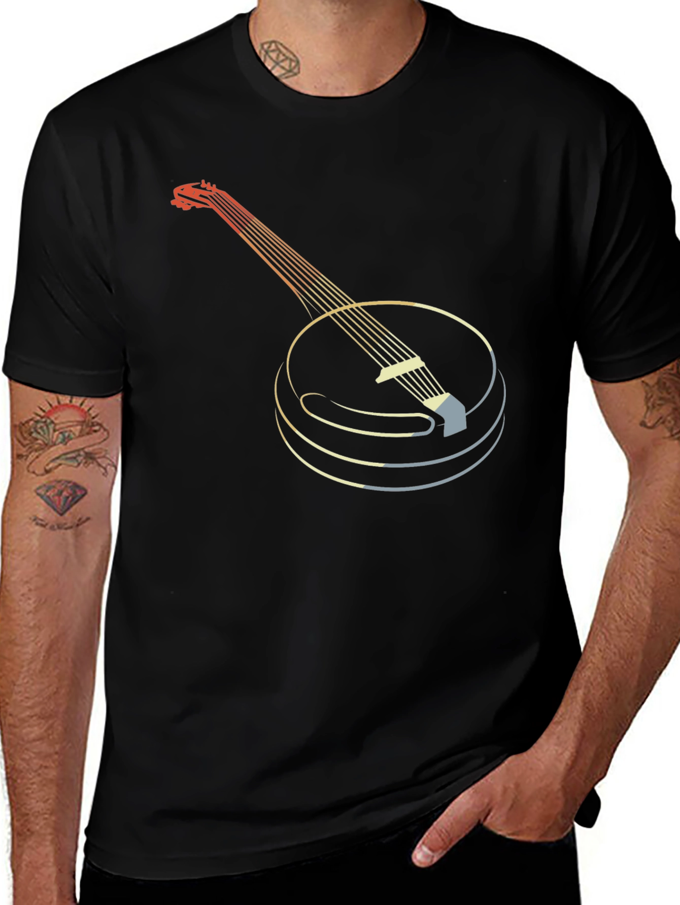 Retro Banjo Graphic Tee - Musical Instrument T-Shirt