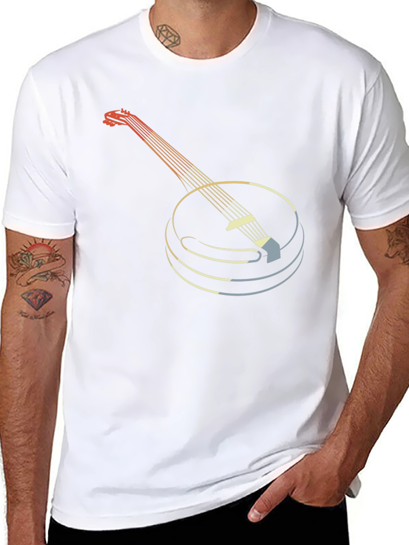 Retro Banjo Graphic Tee - Musical Instrument T-Shirt