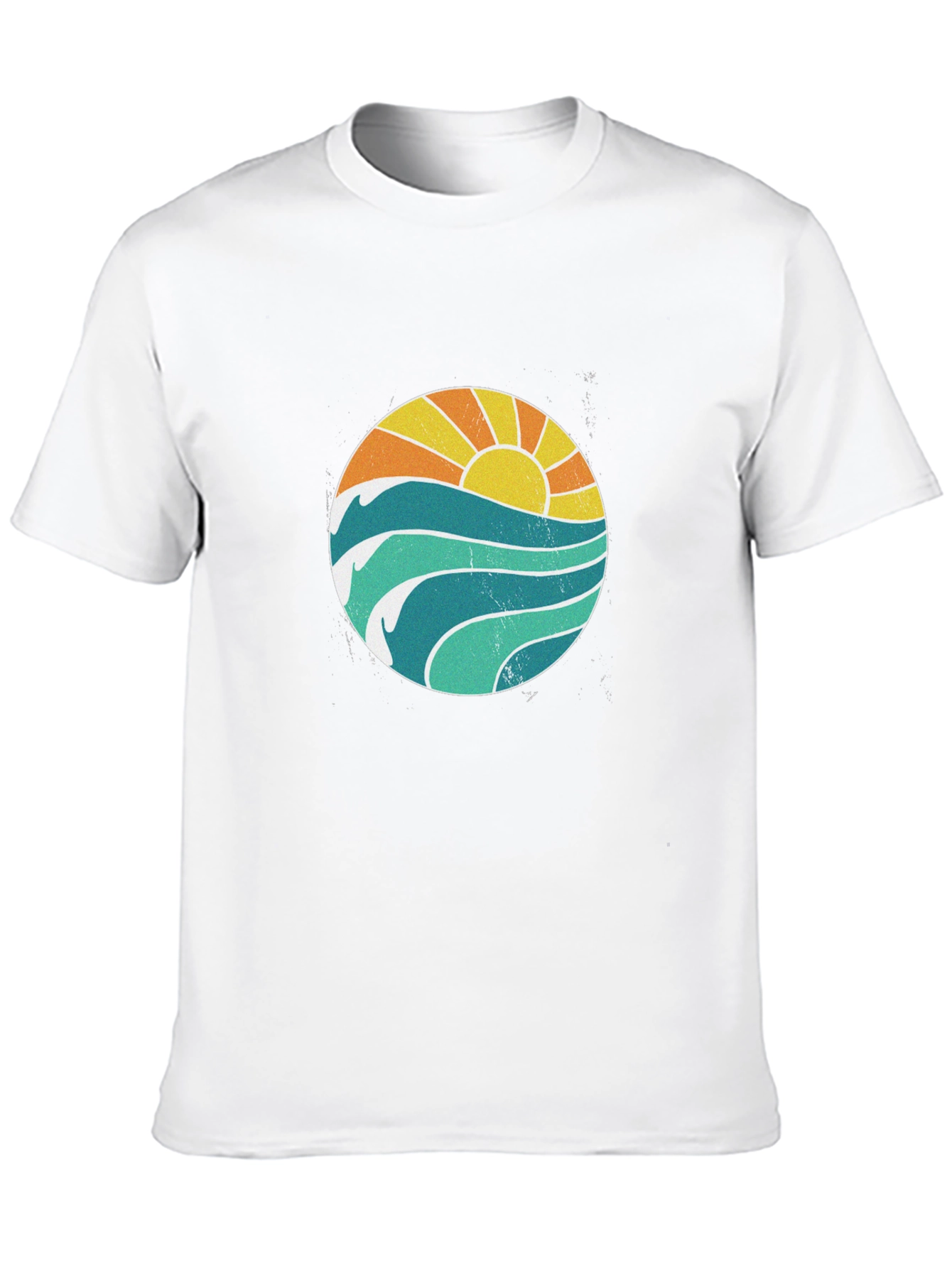 Sunset Waves Graphic T-Shirt - Black