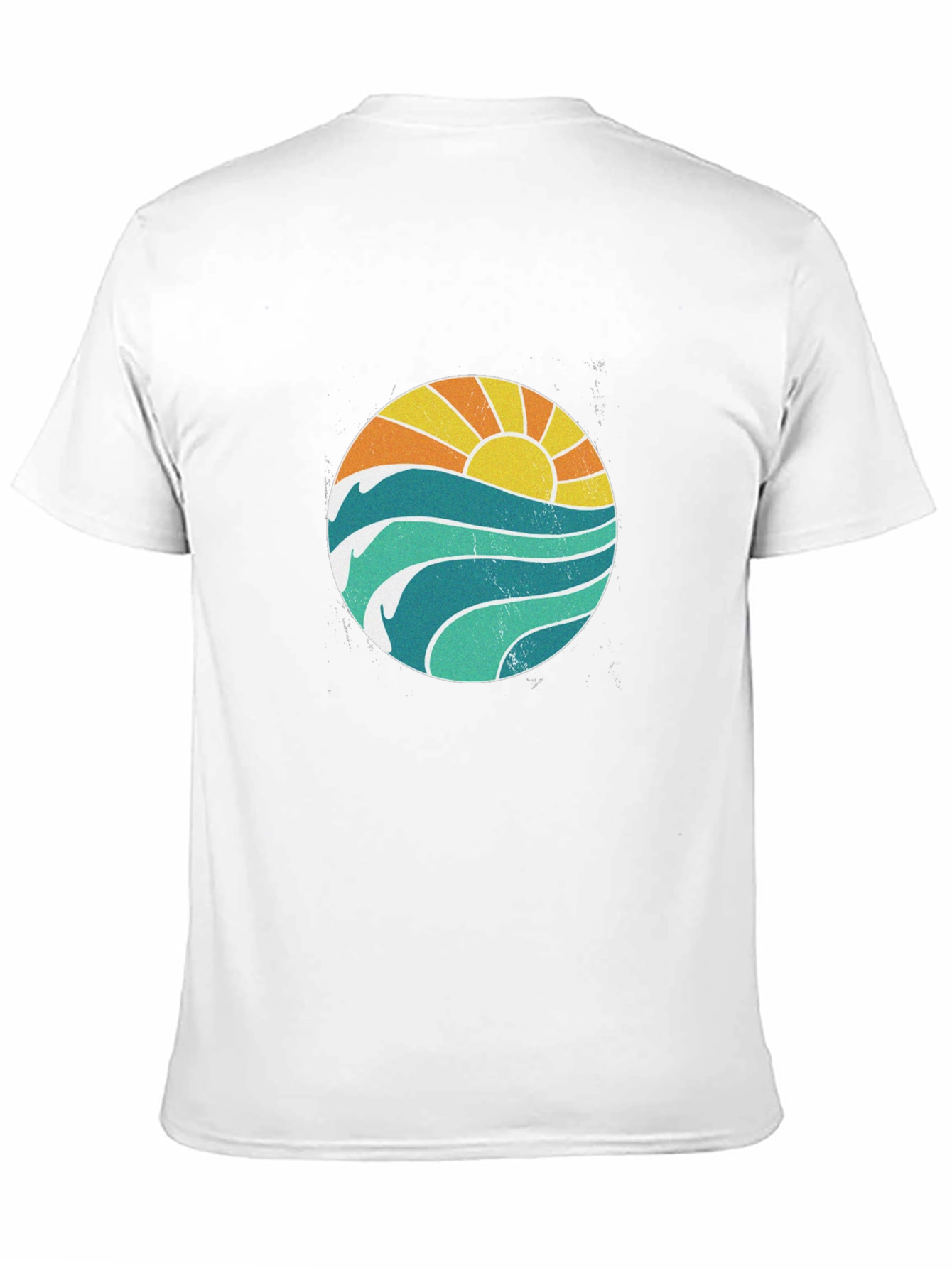 Sunset Waves Graphic T-Shirt - Black