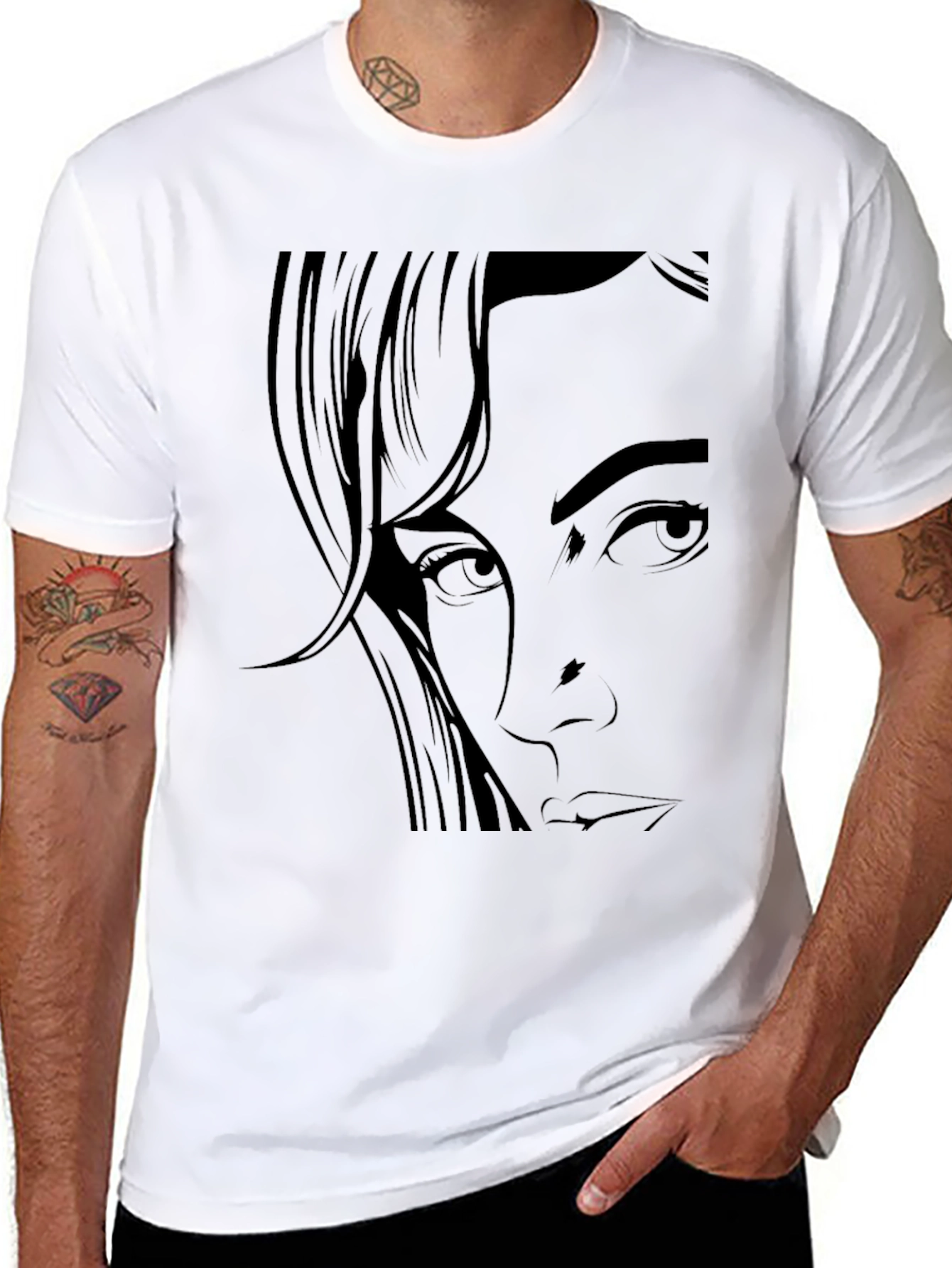 Graphic Print Black T-Shirt