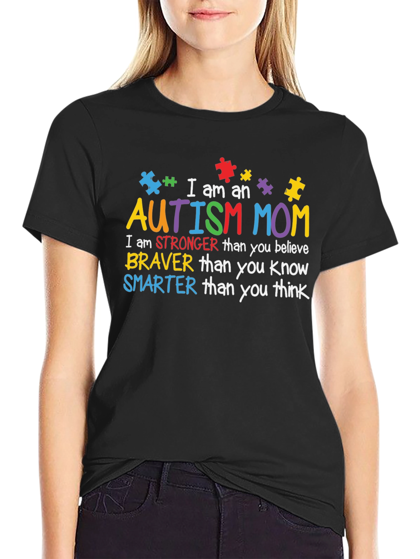 Autism Mom T-Shirt: Strong Brave Smart