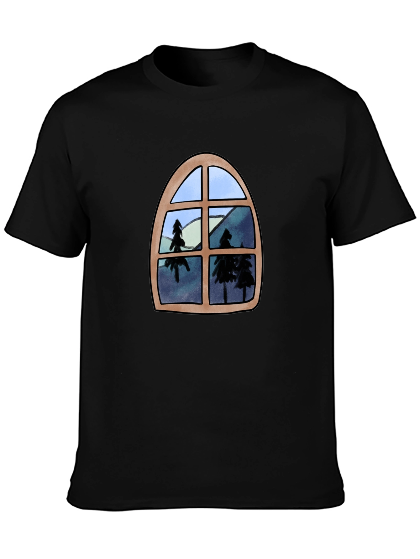 Window View Graphic Tee - Black