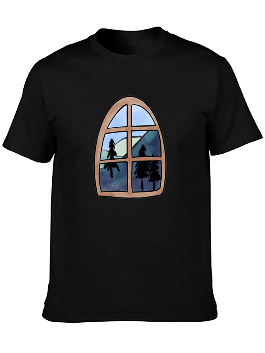 Window View Graphic Tee - Black