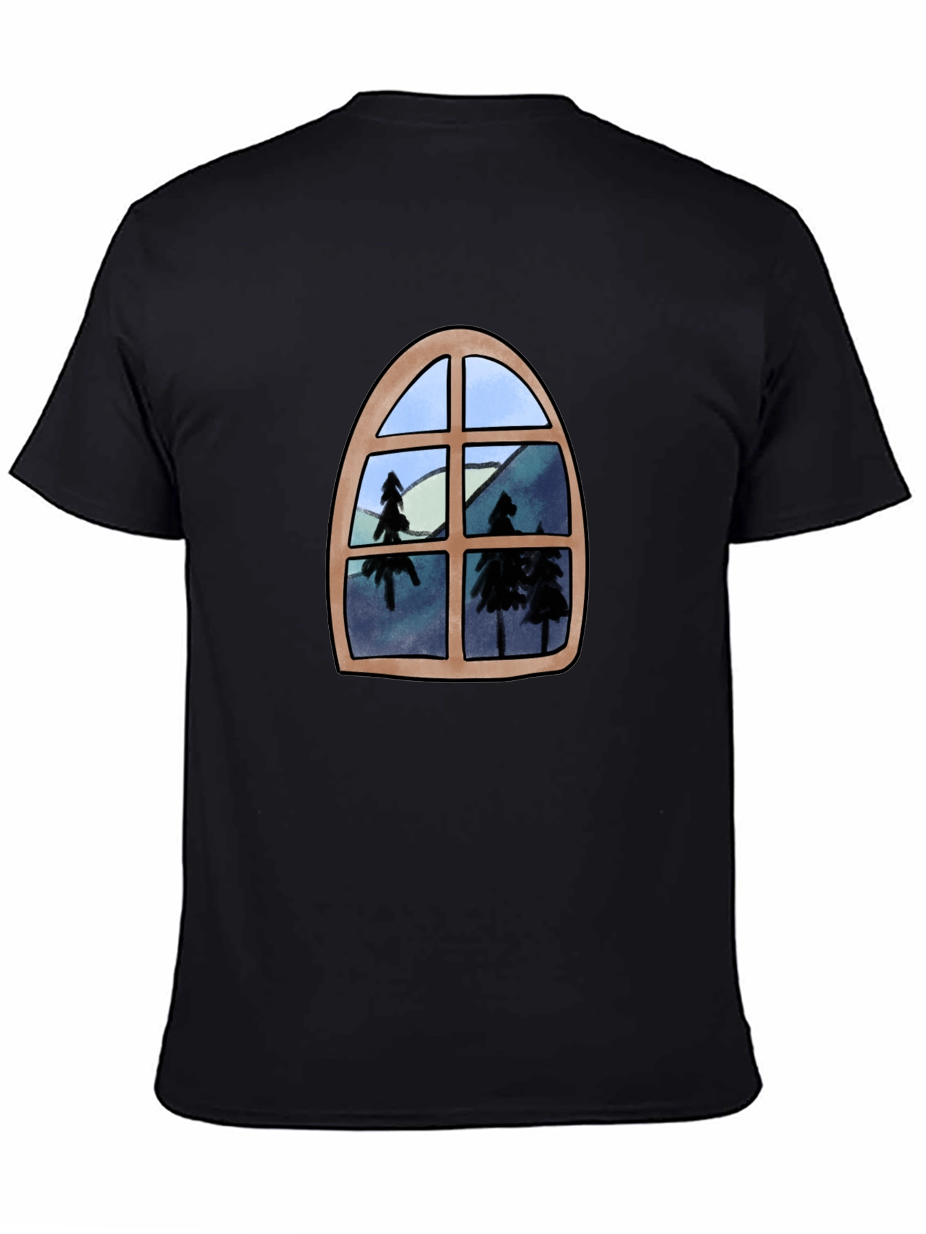 Window View Graphic Tee - Black