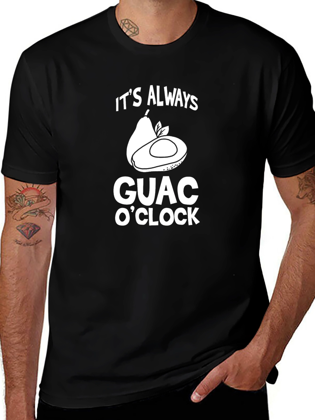 Its Always Guac OClock Black T-Shirt