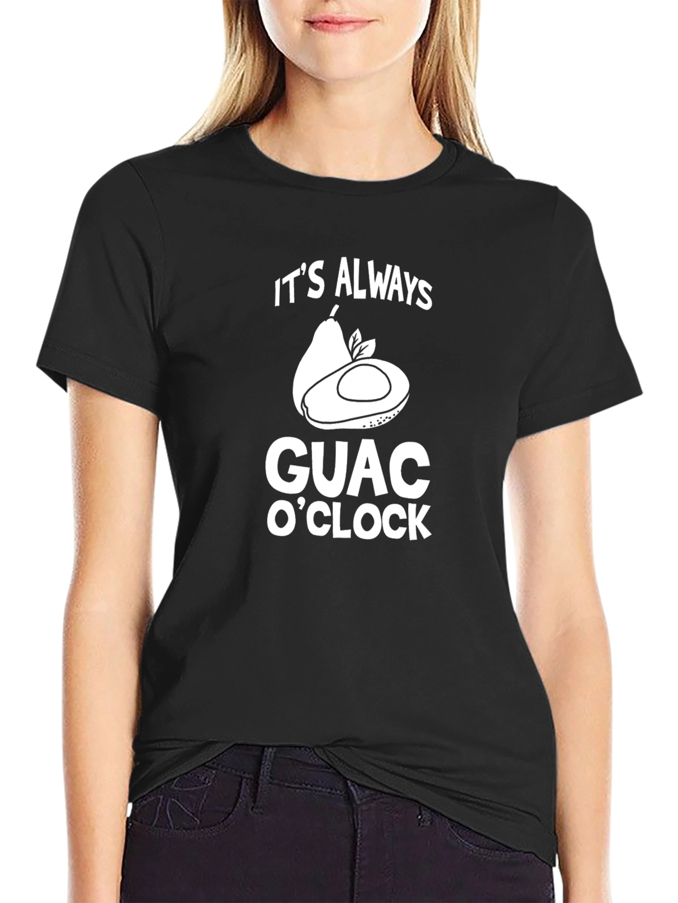 Its Always Guac OClock Black T-Shirt