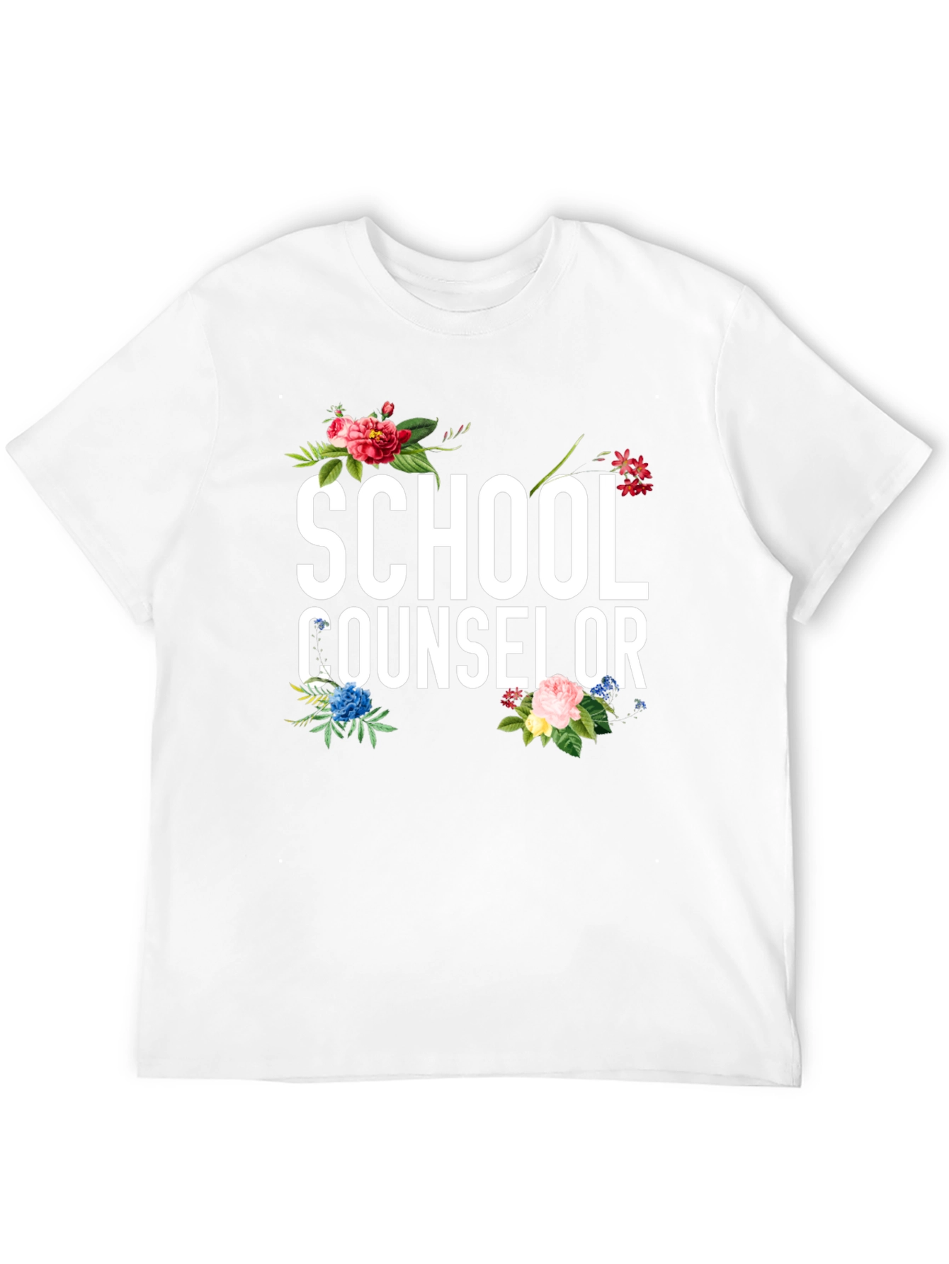 School Counselor Floral Graphic Tee