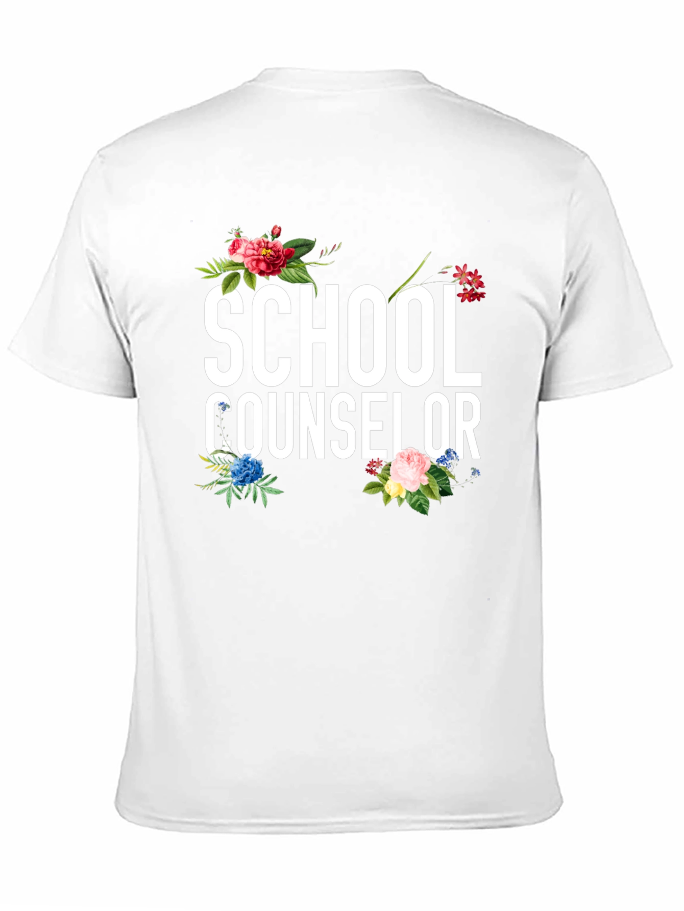 School Counselor Floral Graphic Tee