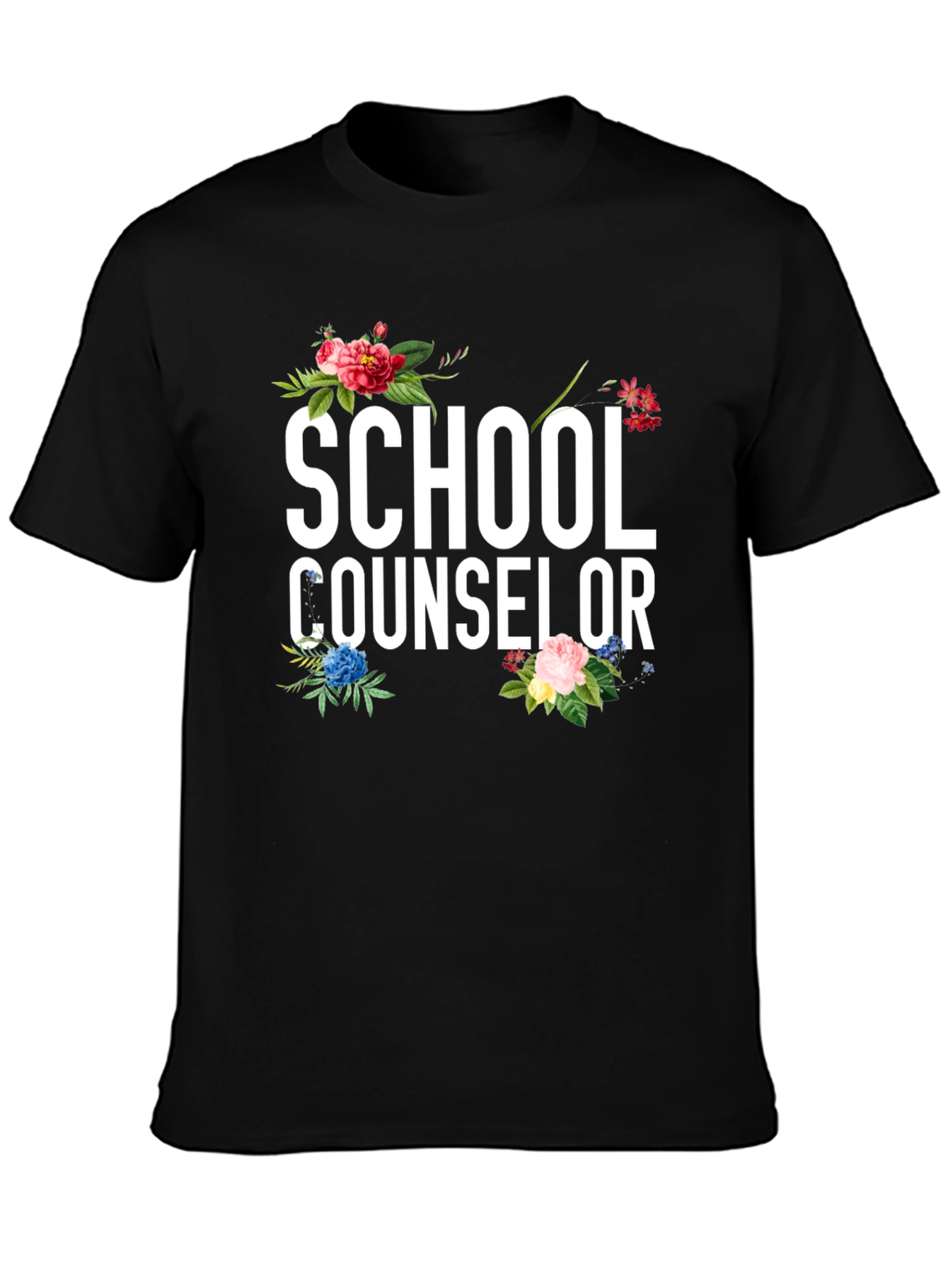 School Counselor Floral Graphic Tee