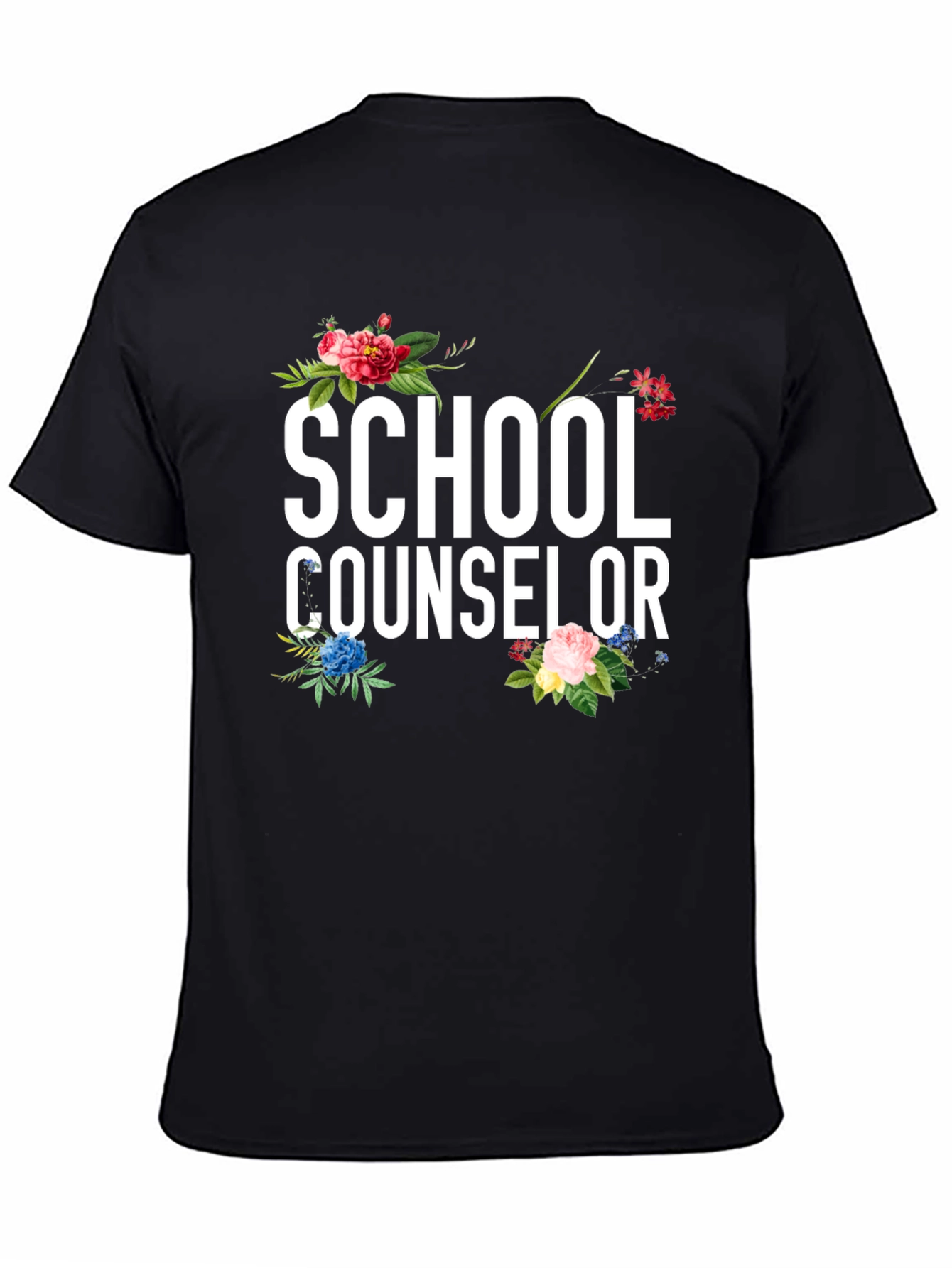 School Counselor Floral Graphic Tee