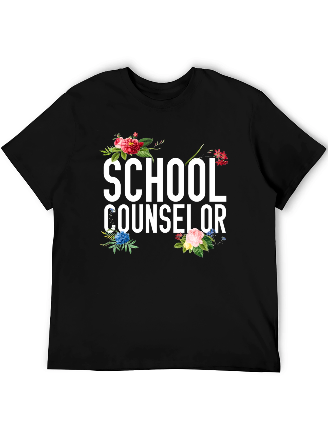 School Counselor Floral Graphic Tee