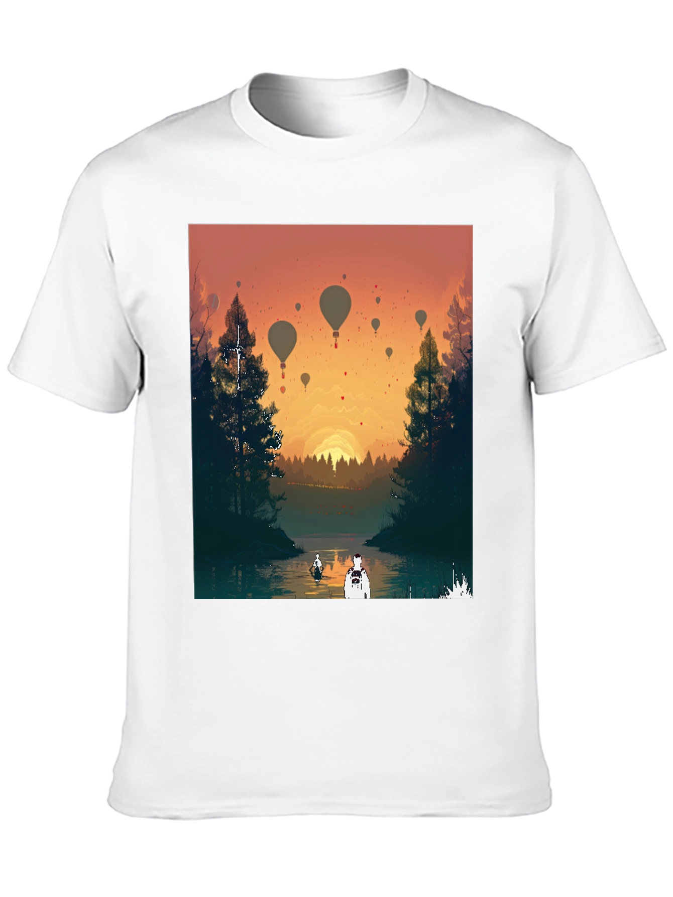 Sunset River Balloon Ride Graphic Tee