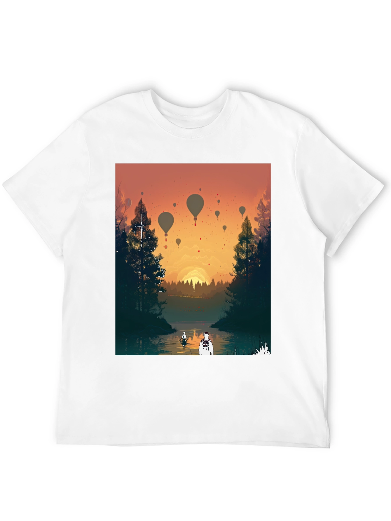 Sunset River Balloon Ride Graphic Tee