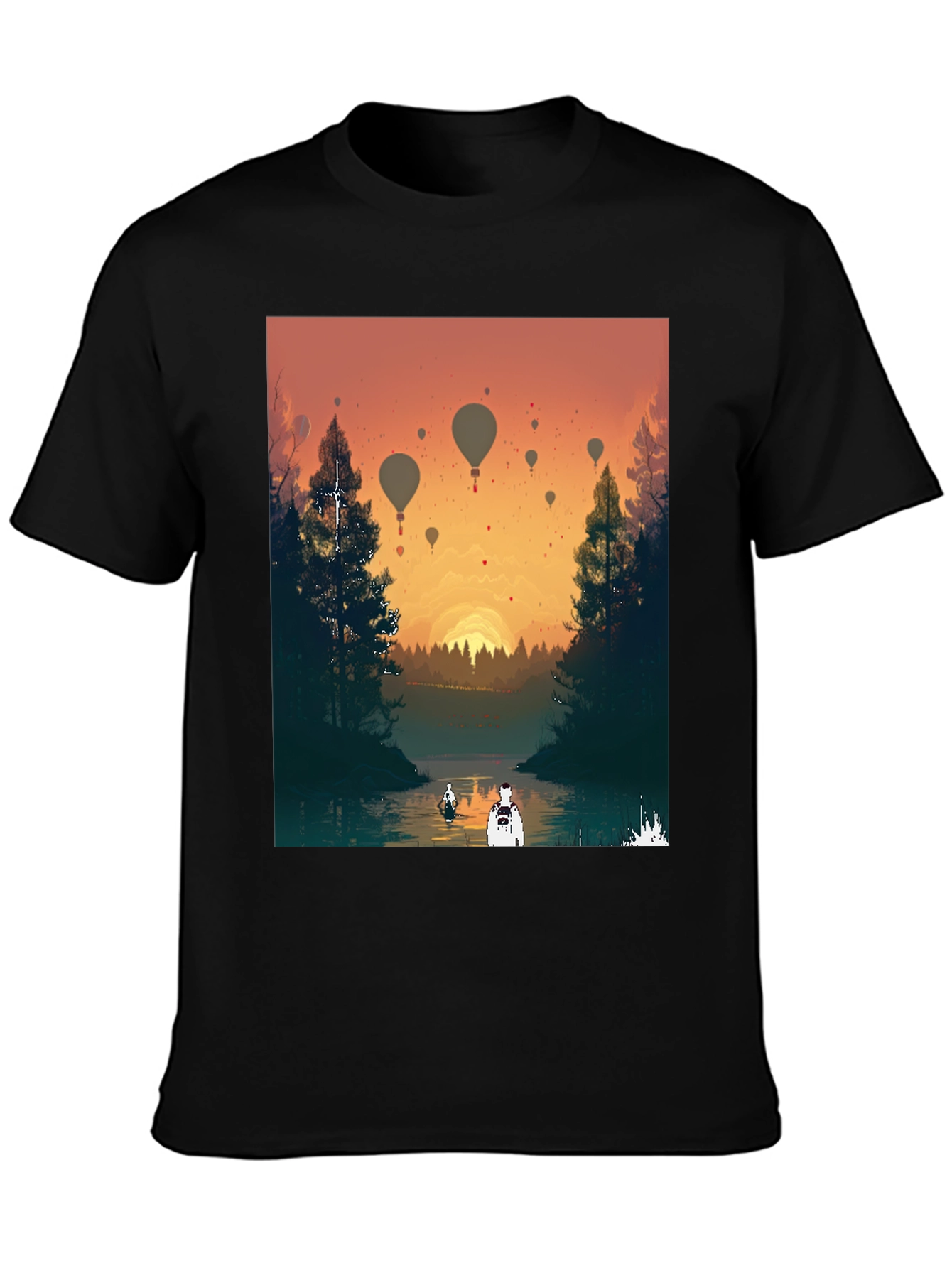 Sunset River Balloon Ride Graphic Tee