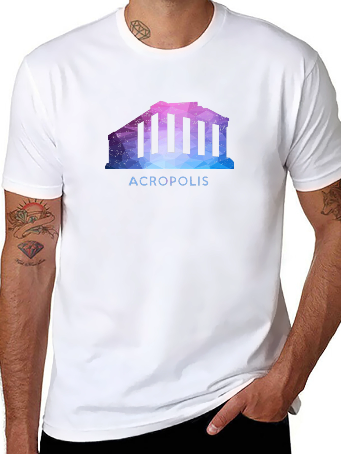 Acropolis Graphic Tee - Stylish Black T-Shirt