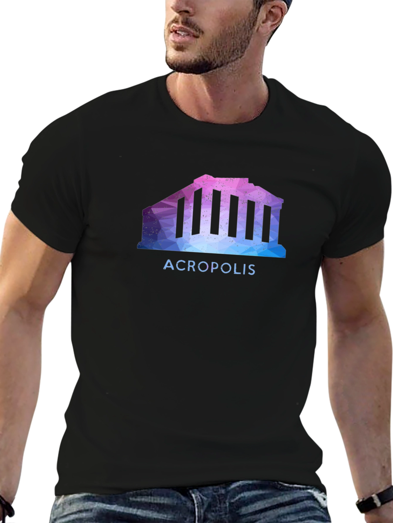 Acropolis Graphic Tee - Stylish Black T-Shirt