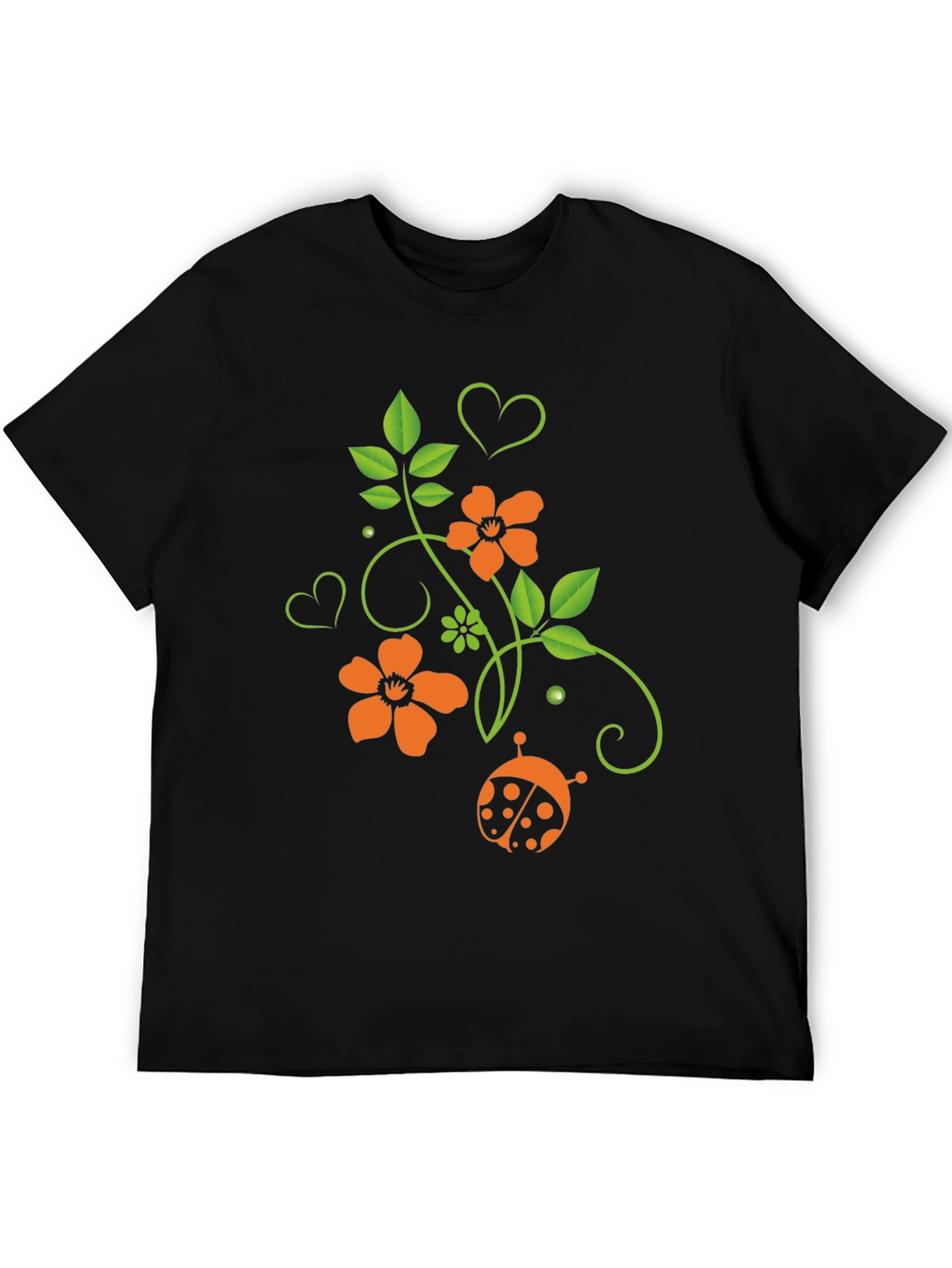 Floral Ladybug Graphic T-Shirt