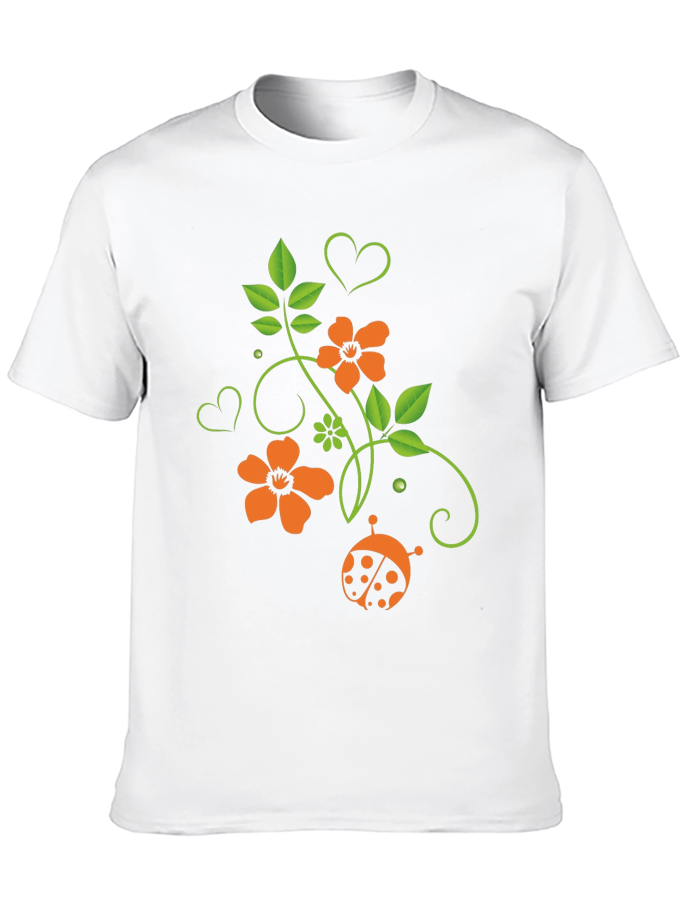 Floral Ladybug Graphic T-Shirt