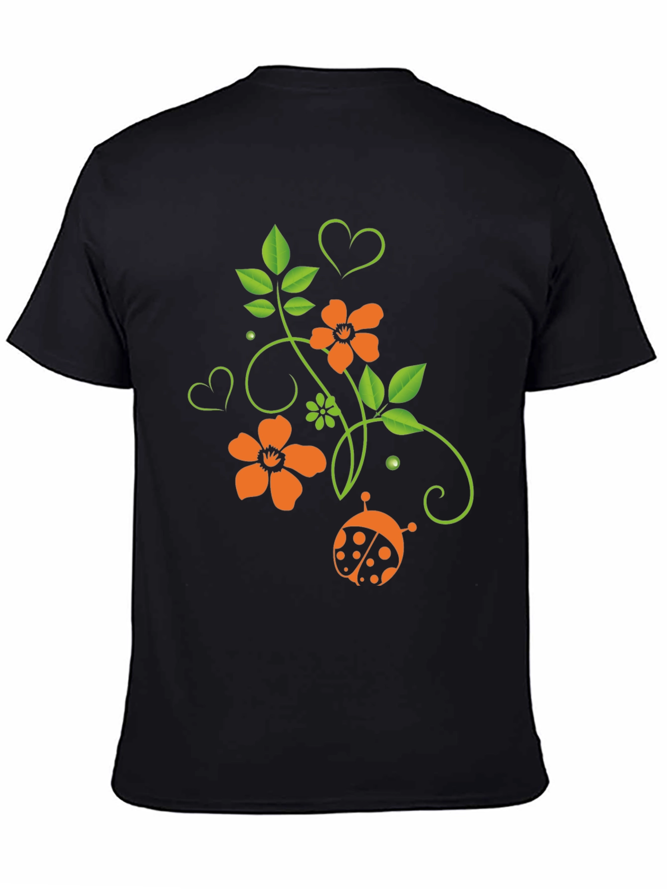 Floral Ladybug Graphic T-Shirt