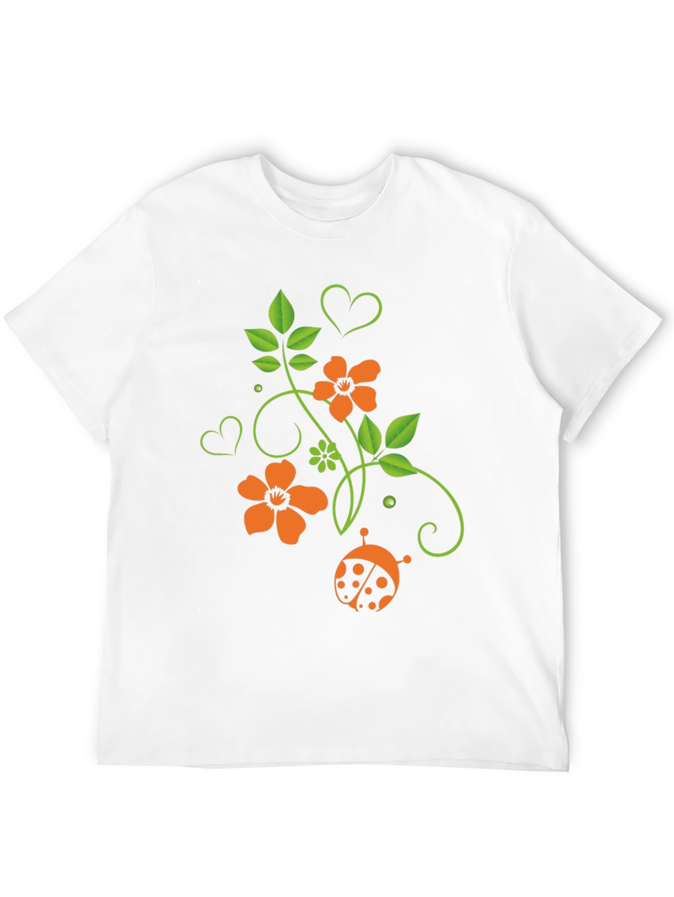 Floral Ladybug Graphic T-Shirt