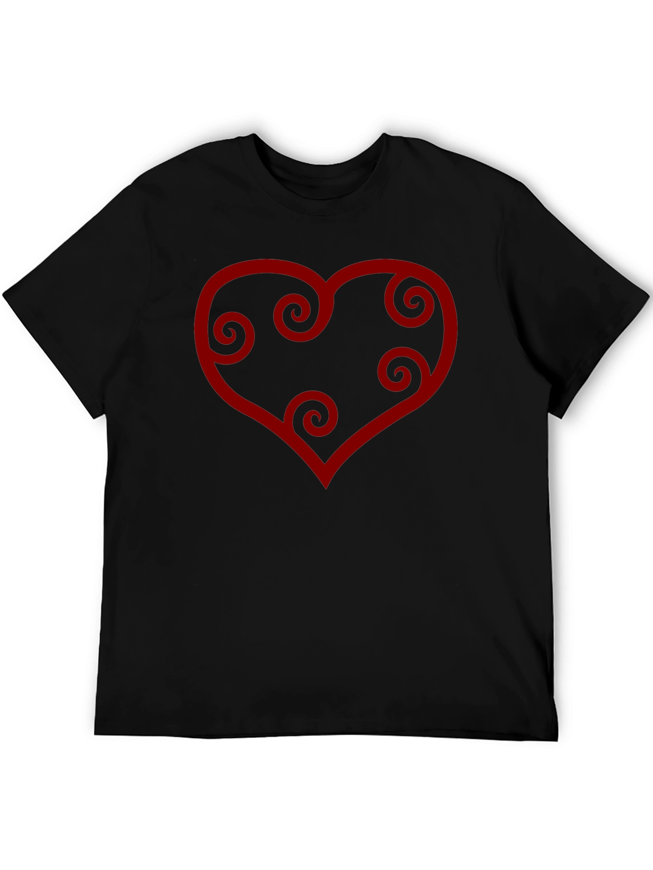 Heart Swirl Graphic Tee - Black Casual Shirt