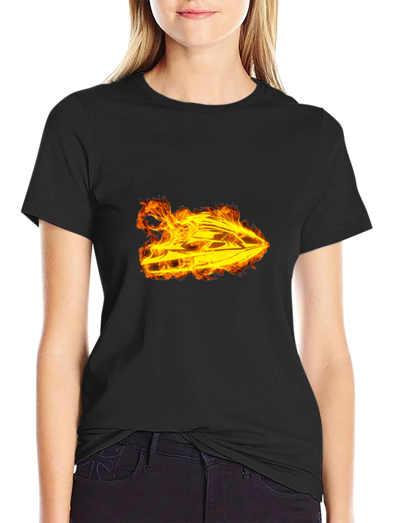 Fiery Jet Ski Graphic T-Shirt