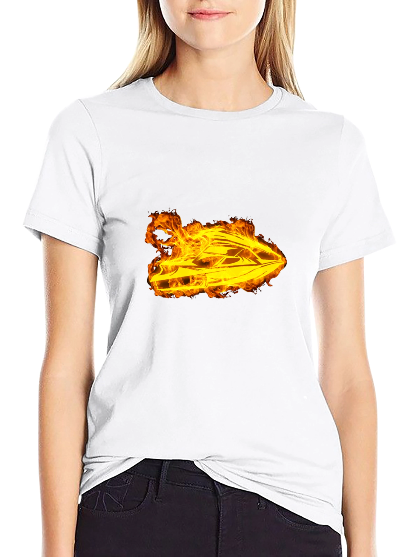 Fiery Jet Ski Graphic T-Shirt