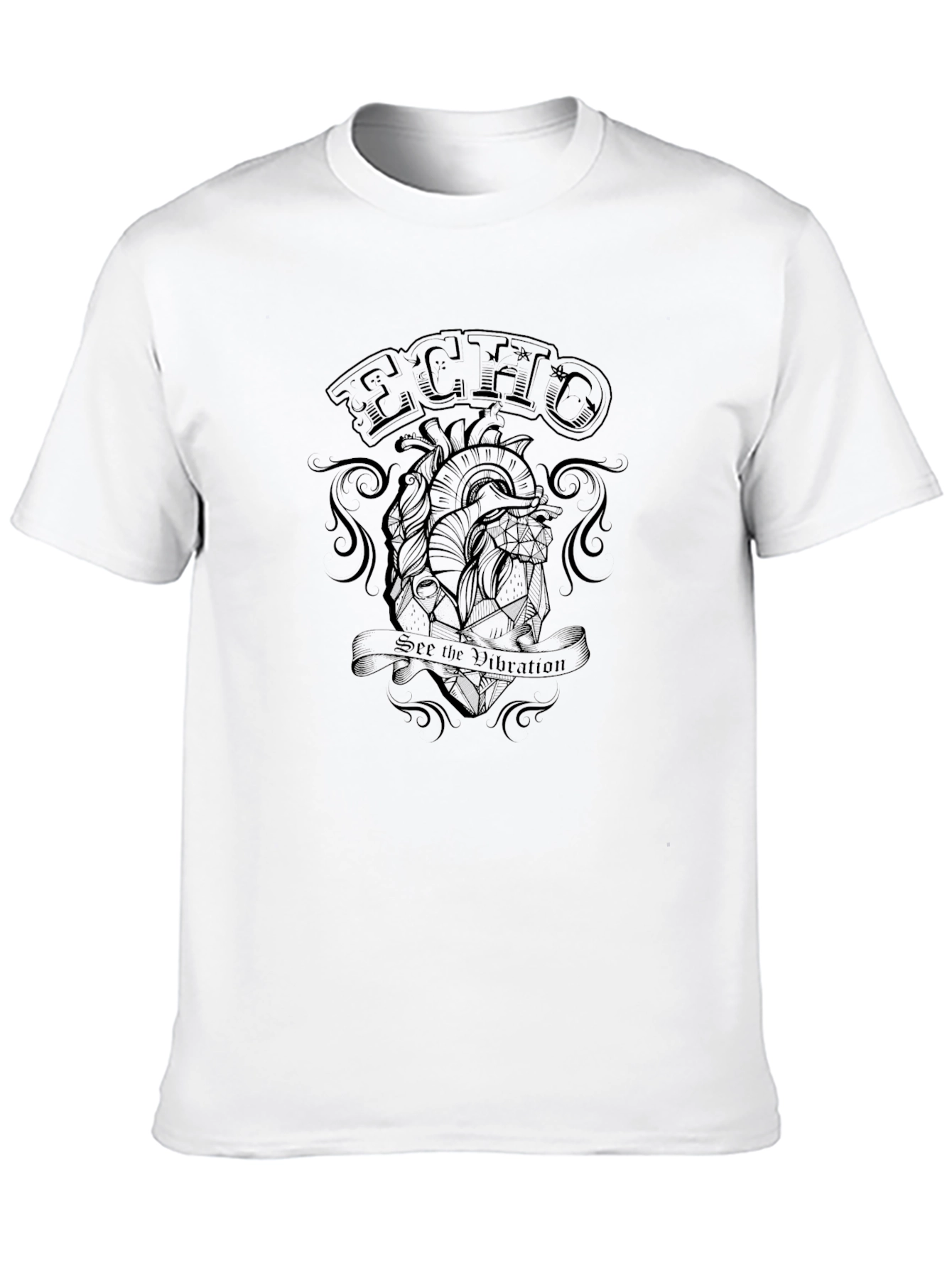 Echo Vibration Black Graphic T-Shirt