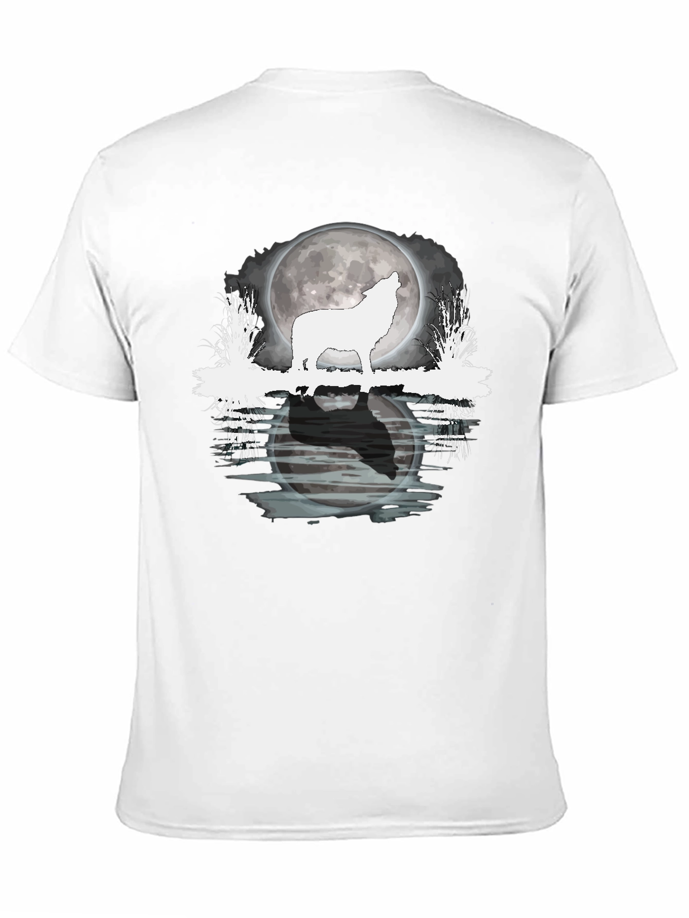 Wolf Howling at Moon Graphic T-Shirt