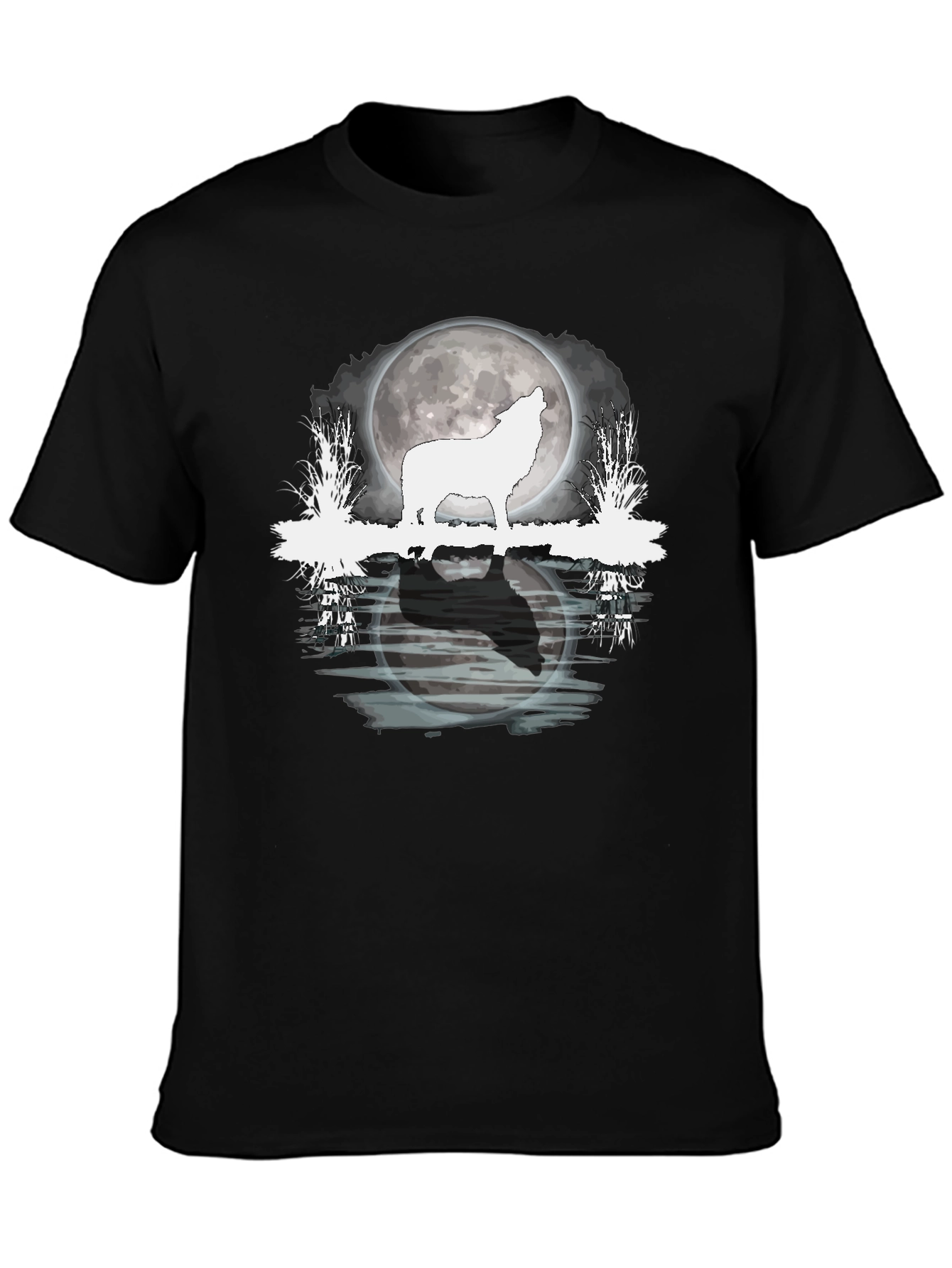 Wolf Howling at Moon Graphic T-Shirt