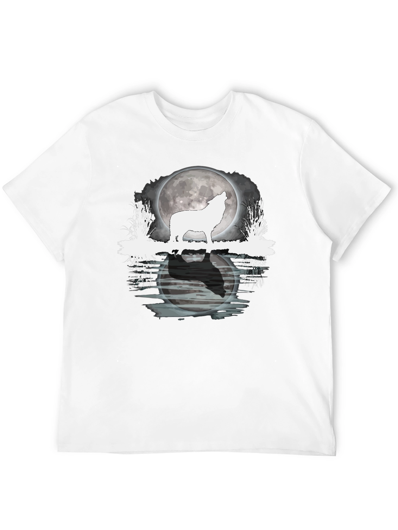 Wolf Howling at Moon Graphic T-Shirt