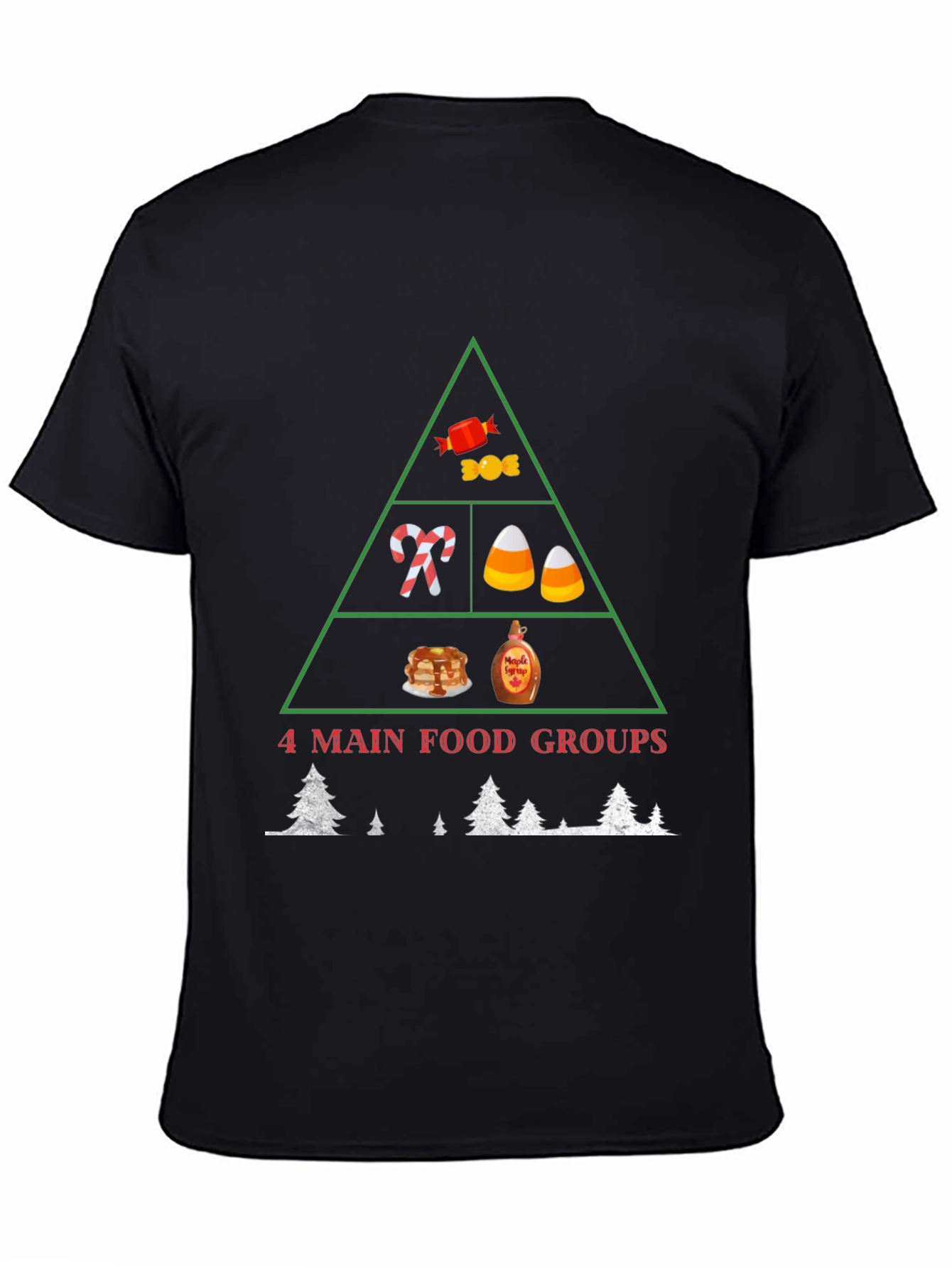 4 Main Food Groups Christmas T-Shirt