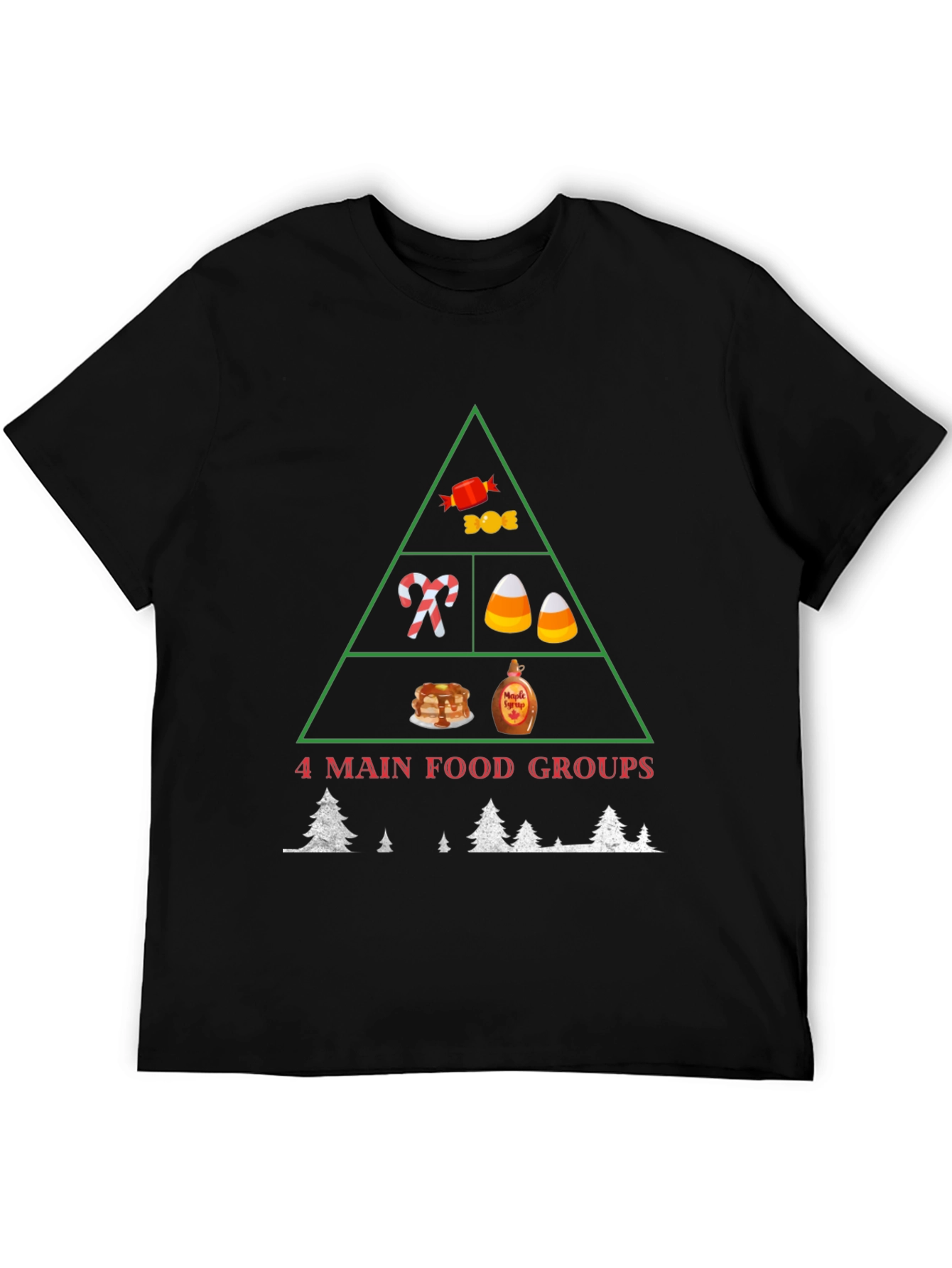 4 Main Food Groups Christmas T-Shirt