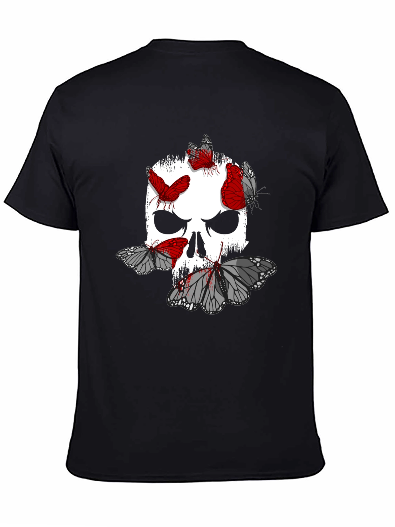 Skull & Butterfly Graphic Print T-Shirt