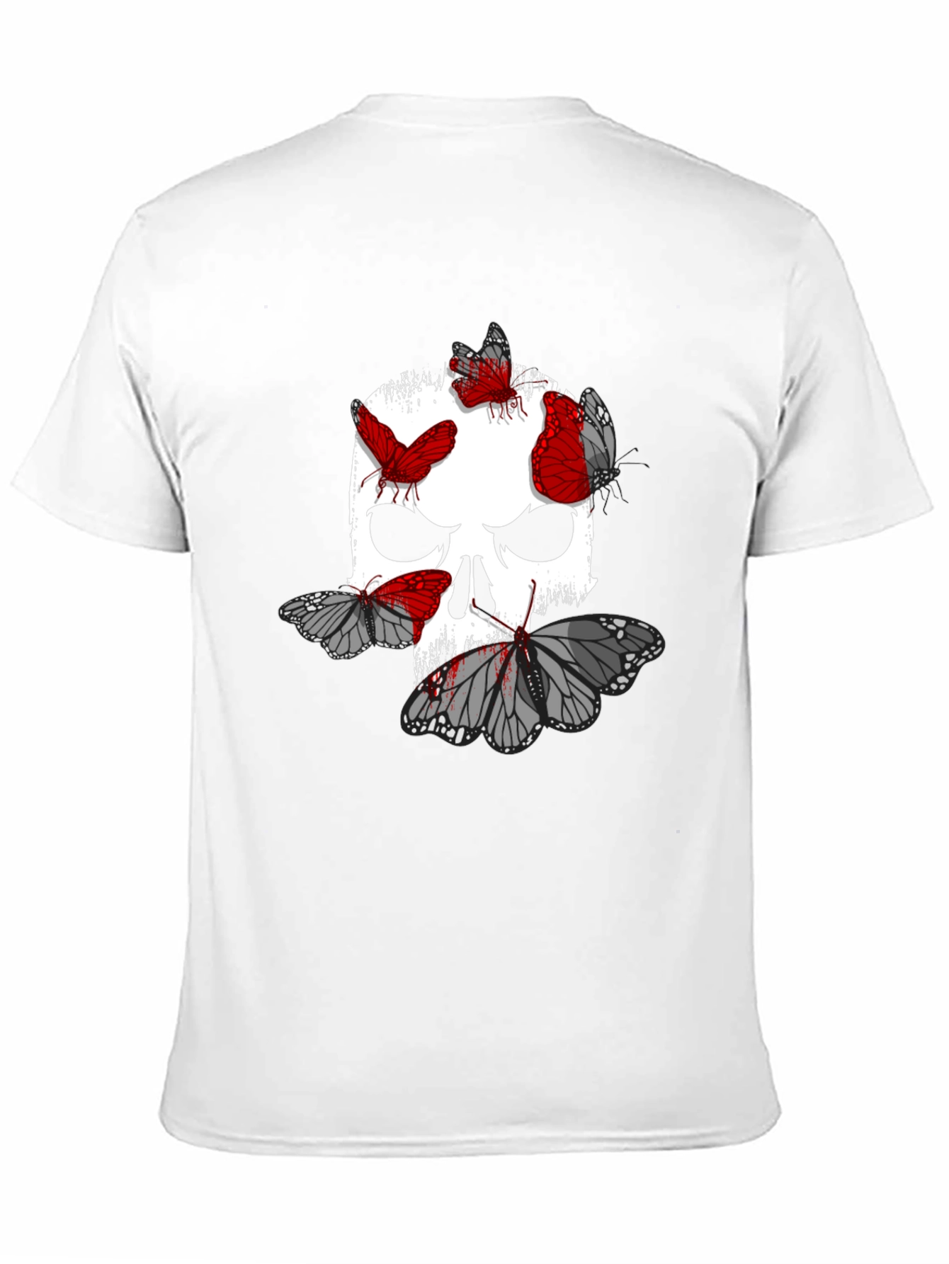Skull & Butterfly Graphic Print T-Shirt