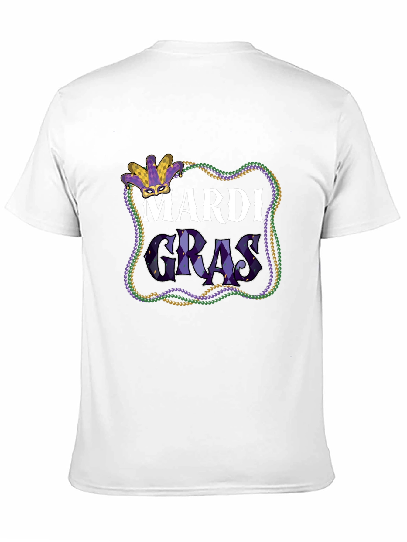 Mardi Gras T-Shirt - Beads & Mask Graphic