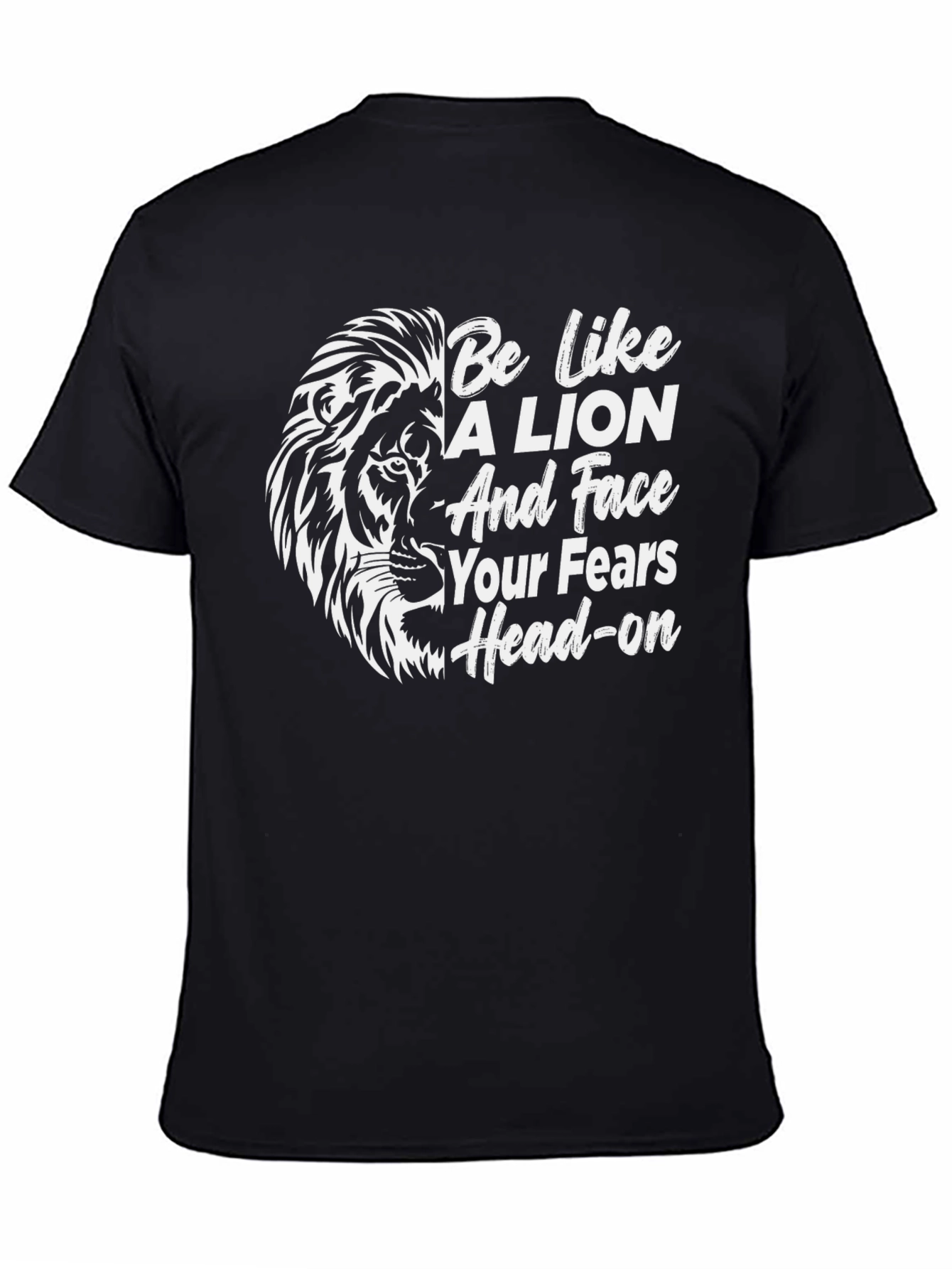 Lion Motivational Black T-Shirt