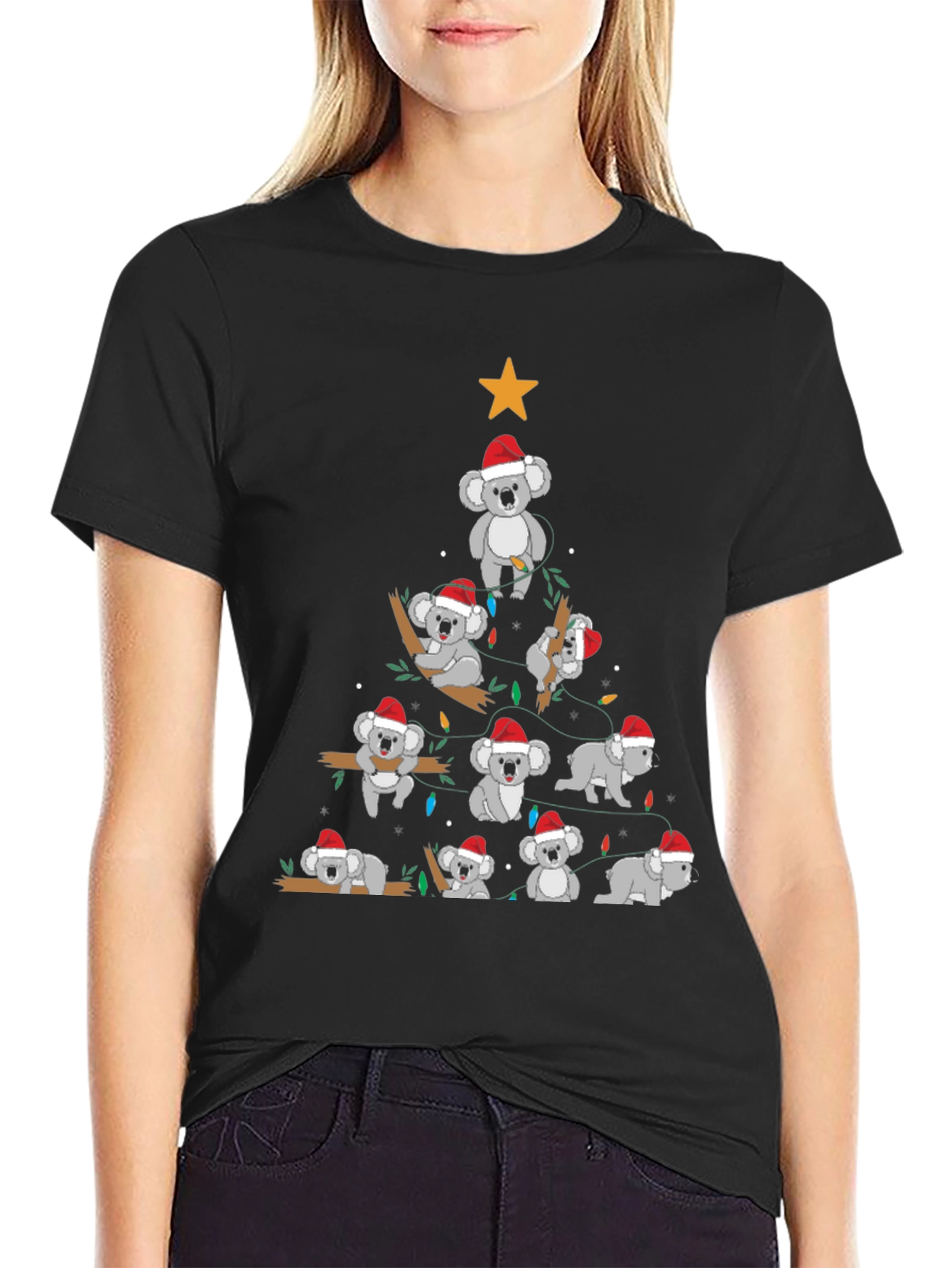 Koala Christmas Tree Graphic T-Shirt