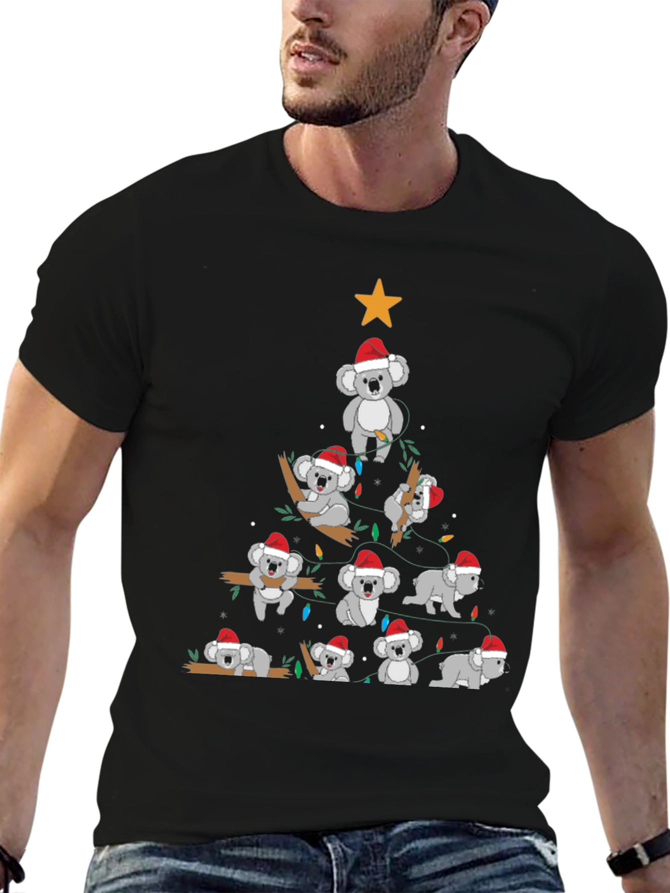 Koala Christmas Tree Graphic T-Shirt