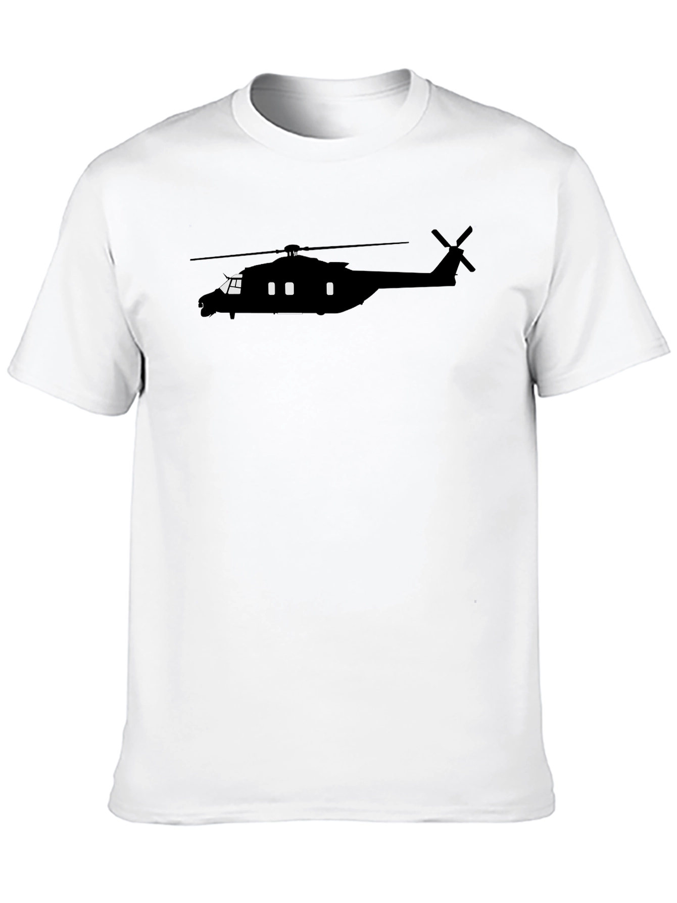 Helicopter Silhouette Graphic Tee - Black