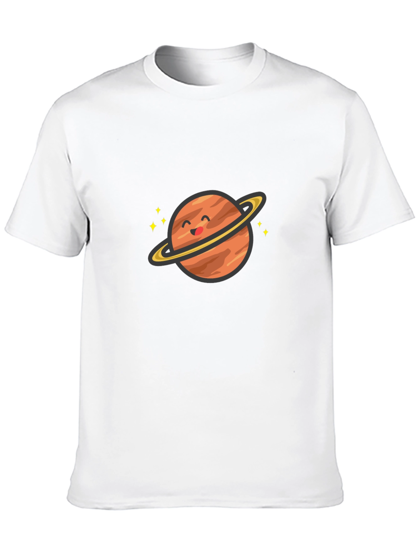 Cute Planet Graphic T-Shirt - Saturn Style