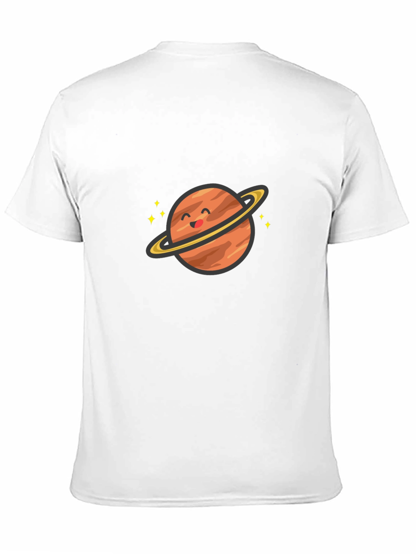 Cute Planet Graphic T-Shirt - Saturn Style