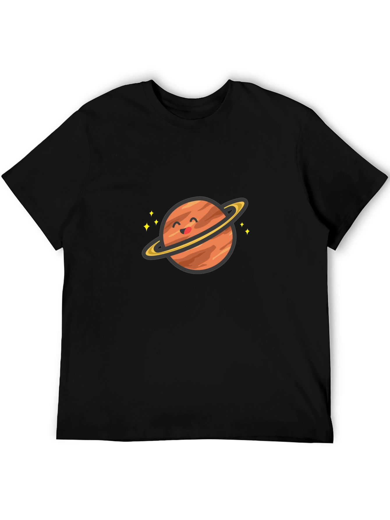Cute Planet Graphic T-Shirt - Saturn Style